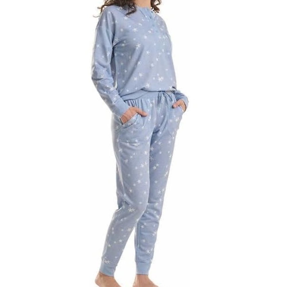NWT Splendid Women's 2 Piece Pajama Set Lounge Set Blue Size 2XL $75 8HL159